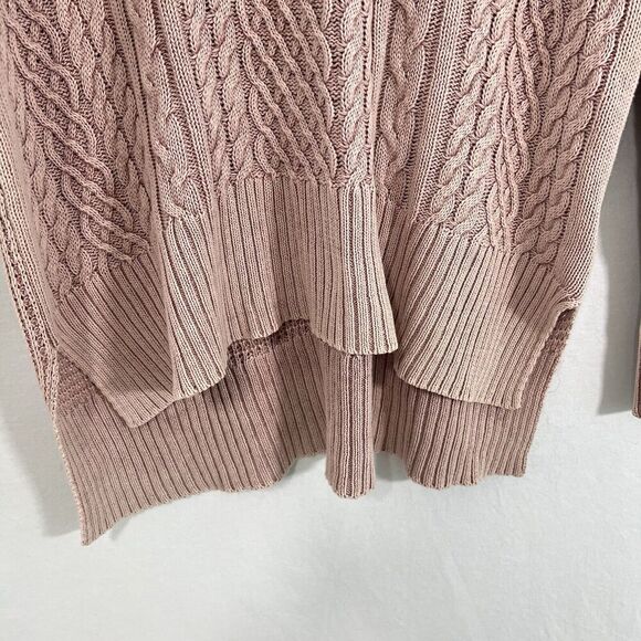 By Together Rib Slouchy V Neck Cable Knit Sweater Women’s Size M/L Pink - Picture 7 of 12